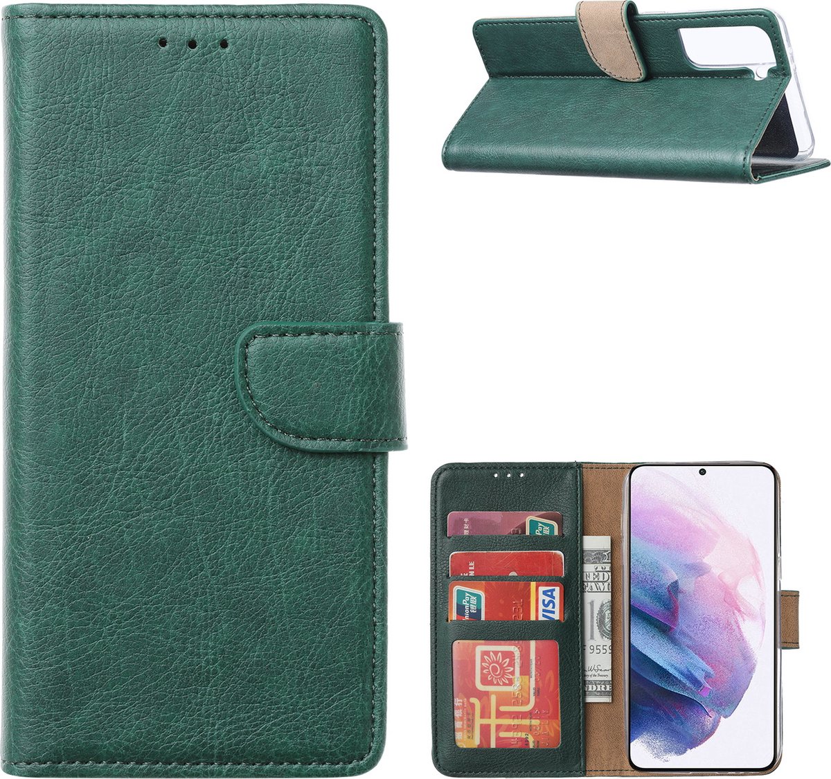 Cityhoesje-geschikt voor Samsung S21 Plus – Bookcase incl. Pasjeshouder