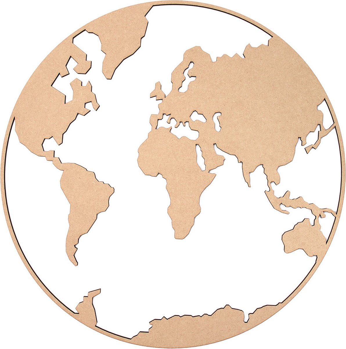 Wanddecoratie - Wereldbol Naturel