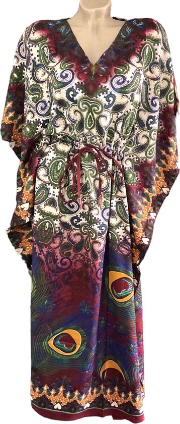 Foto: Kaftan jurk lang wijnrood maat one size 159 