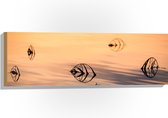 Hout - Stukjes Plant boven Wateroppervlak - 90x30 cm - 9 mm dik - Foto op Hout (Met Ophangsysteem)