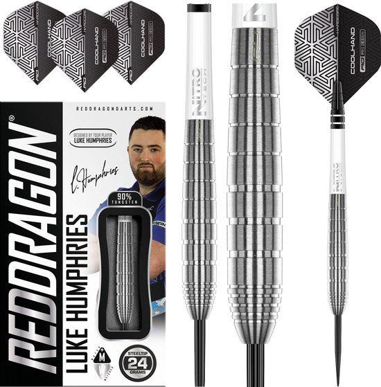 RED DRAGON - Luke Humphries TX1: Steeltip Tungsten Dartpijlen Professioneel - 24 gram van Red Dragon — afbeelding 2