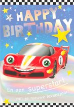 Depesche - Kinderkaart met de tekst "Happy Birthday - En een superstart van ..." - mot. 043
