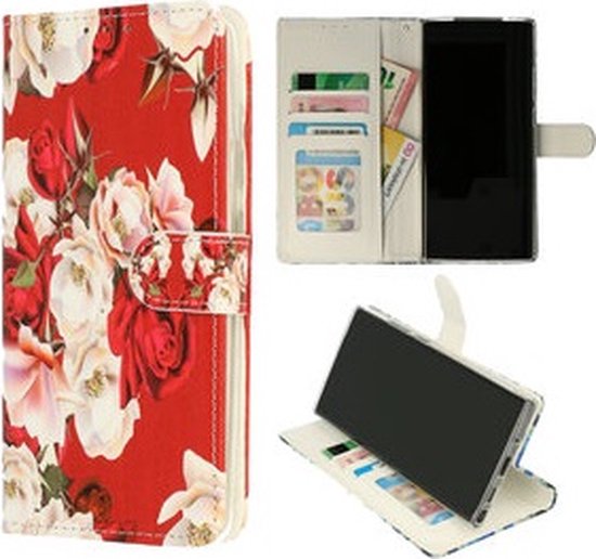 Étui City - Samsung Note 20 Ultra Bookcase - avec porte-cartes blanc-rose Roses