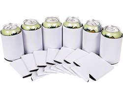 blik koelhoud hoesje - Blikjeskoeler - Wit - 6 Stuks - Frisdrank koeler - Bier koud houden