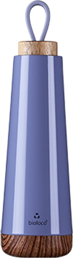 Bioloco Loop Thermosfles Lavendel - RVS - Dubbelwandig - Houten dop ...