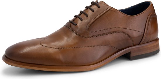 DenBroeck Platt St. Chaussures basses à lacets pour hommes - Cuir marron Cognac - Taille 42