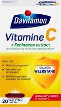 Bol.com Davitamon Vitamine C + Echinacea - Hoog gedoseerd vitamine C - Natuurlijke weerstand - Voedingssupplement - 20 tabletten aanbieding