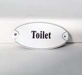 Emaille deurbordje wandbord Toilet - 10 x 5 cm Ovaal NS-10