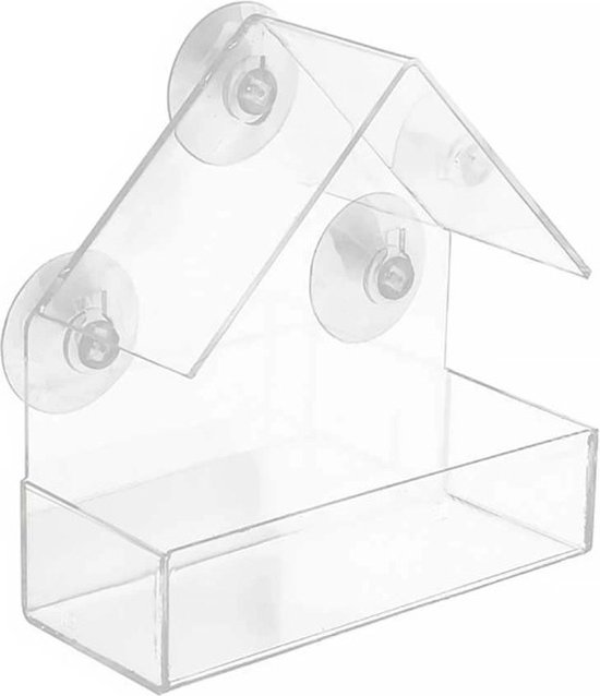 Vogelhuisje - Vogelhuisje Transparant - Vogel Feeder - Vogelhuisje Zuignap Installatie - Onzichtbaar Vogelhuisje - Modern Vogelhuisje - Accessoires Tuin en Balkon - Bird Feeder - Voederhuisje Tuin - Voederhuisje Vogels - Accessoires Vogel Liefhebbers