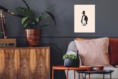 Muurstickers - Sticker Folie - Pinguïn - Dier - Hoed - Colbert - Zwart - 30x40 cm - Plakfolie - Muurstickers Kinderkamer - Zelfklevend Behang - Zelfklevend behangpapier - Stickerfolie
