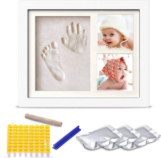 Set de cadres photo bébé \ affiches pour chambre d'enfant - Kit main et  empreinte de | bol