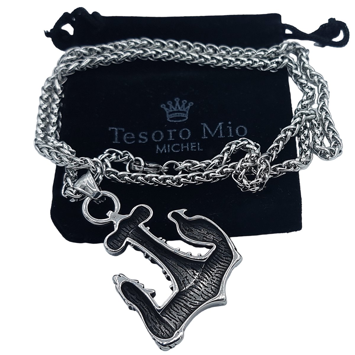 Mannen Viking Wolf Hoofd Hanger Thor's Hammer Ketting