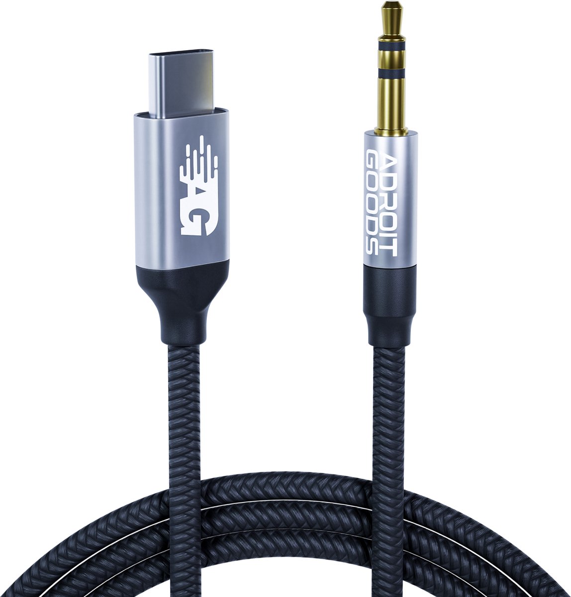 AdroitGoods USBC naar jack Audio Aux kabel 50cm 3,5 mm jack naar Usbc Auto