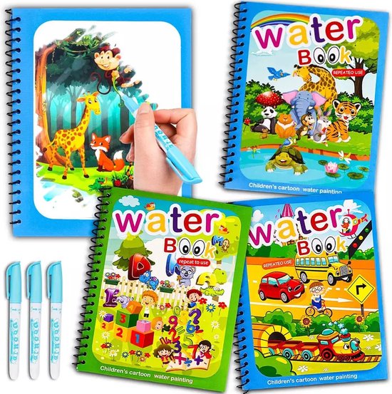 spek zwaarlijvigheid paraplu 3 random x Magische Water-Kleurboek voor Kinderen BUNDEL | Herbruikbaar  Water Tekening... | bol.com