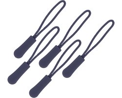 5 x Ritstrekker - Navy - Ritstouwtje - Ritshulp - Zipper Puller - Ritssluiting vervangen - Rits reparatie
