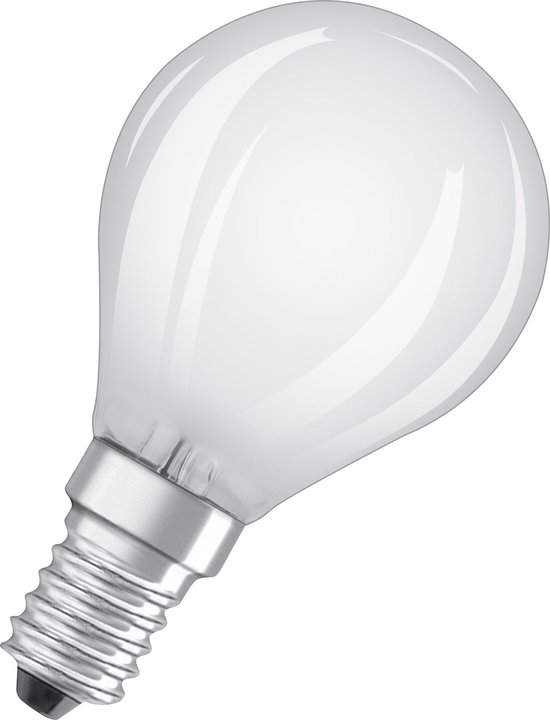 Lampe LED OSRAM Superstar à intensité variable avec rendu des couleurs particulièrement élevé (CRI9-), culot E14 en verre dépoli, blanc chaud (27--K), 47 lumens, remplace une lampe de 4 W à intensité variable, 1 pièce