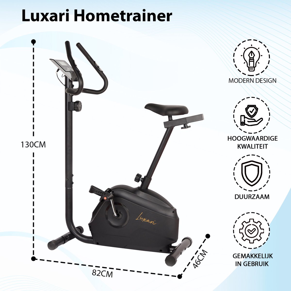 Luxari Hometrainer met 6 kg Vliegwiel en Verstelbaar Zadel - afbeelding 3