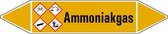 Ammoniakgas leidingmarkering op vel 179 x 37 mm - 5 per vel