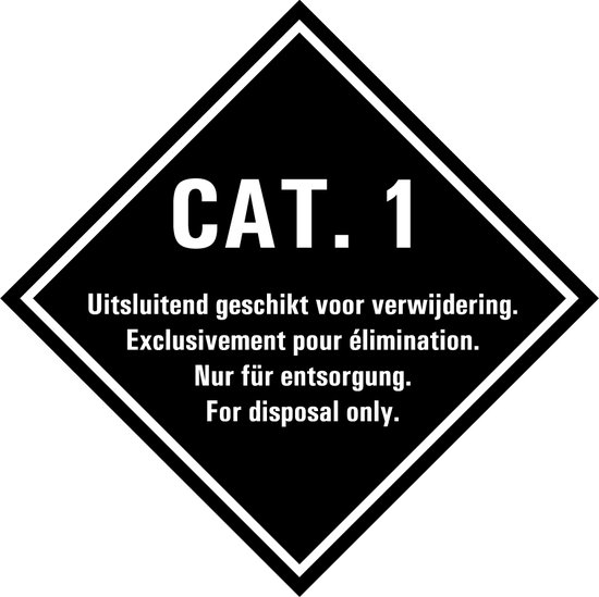 Categorie 1 sticker met tekst 50 x 50 mm - 10 stuks per kaart | bol.com
