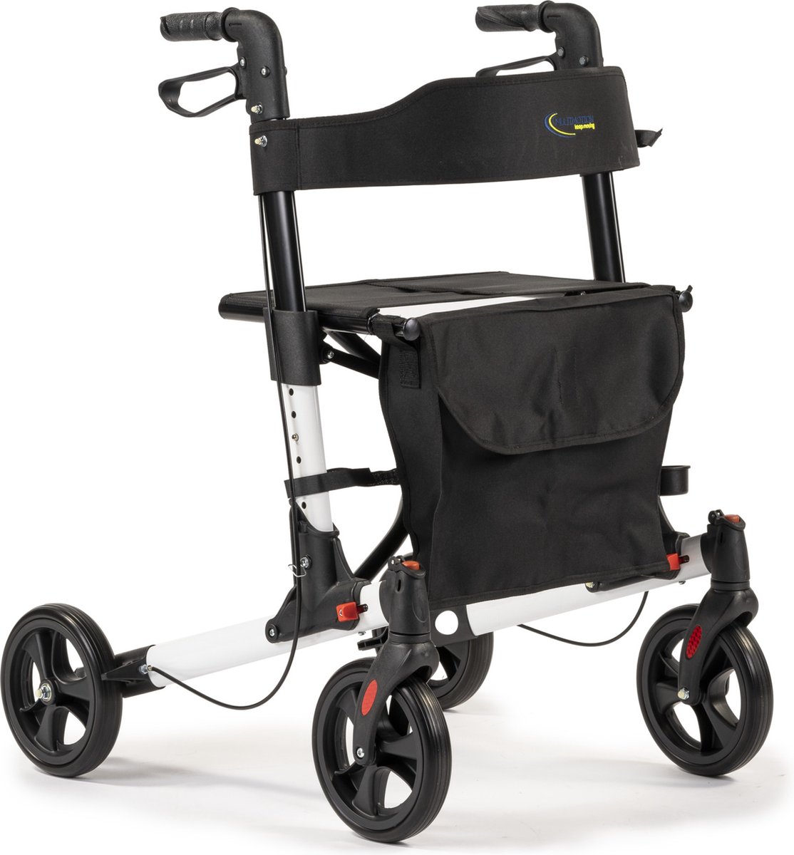 Goedkoopste MultiMotion Double Lichtgewicht rollator - Wit - Dubbel Opvouwbaar - PU banden