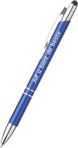 juf u bent de beste pen - blauw - gegraveerd - Leraar - collega - pen met tekst - leuke pennen - grappige pennen - werkpennen - stagiaire cadeau - cadeau - bedankje - afscheidscadeau collega - welkomst cadeau - met soft touch