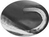 PVC Schuimplaat Ovaal - Vliegshow met Rook (Zwart- wit) - 96x72 cm Foto op Ovaal (Met Ophangsysteem)