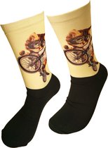 Verjaardags cadeau - Poes sokken -Kat Print sokken - vrolijke sokken - valentijn cadeau - aparte sokken - grappige sokken - leuke dames en heren sokken - moederdag - vaderdag - Socks waar je Happy van wordt - Maat 36-40