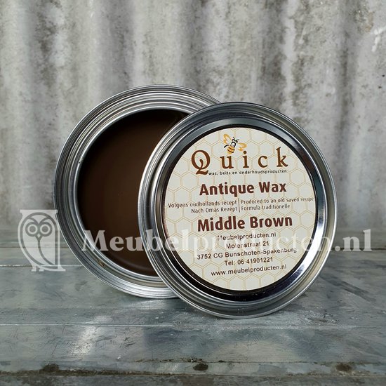 Quick wax (antiekwas, boenwas, Terpentijnwas) Middenbruin 375 ml
