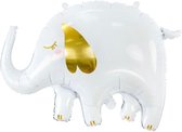 Grote folie olifant wit - olifant - folie - ballon - wit - verjaardag - babyshower - decoratie