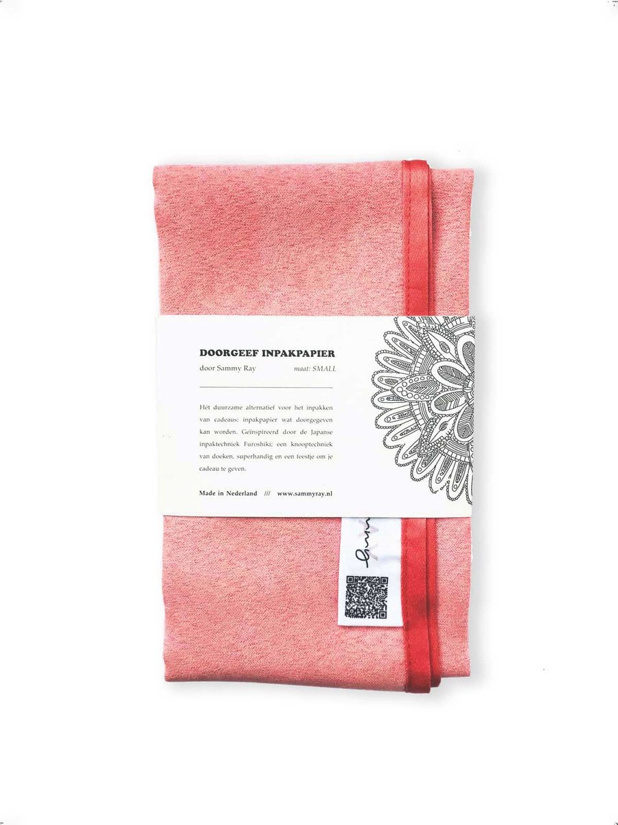 Doorgeef Inpakpapier - Furoshiki - Duurzaam cadeau - Roze - Size S
