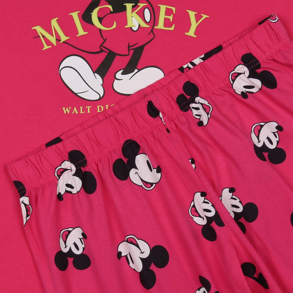 Pyjama en coton rose à manches courtes pour femmes Disney Mickey