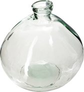 Atmosphera bloemenvaas Genua - Organische bol fles vorm - helder transparant - glas - H22 x D21 cm
