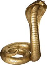 Atmosphera Home decoratie dier/slangen beeldje Cobra - goud kleurig - 36 x 25 cm