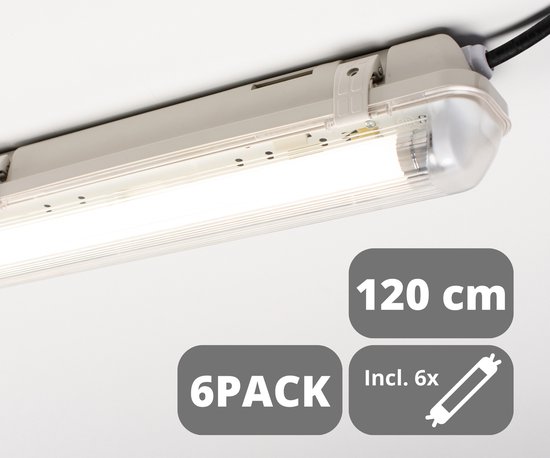 EasyFix LED TL Verlichting set 120 cm - 4000K - IP65 - Voordeelverpakking - 6 stuks