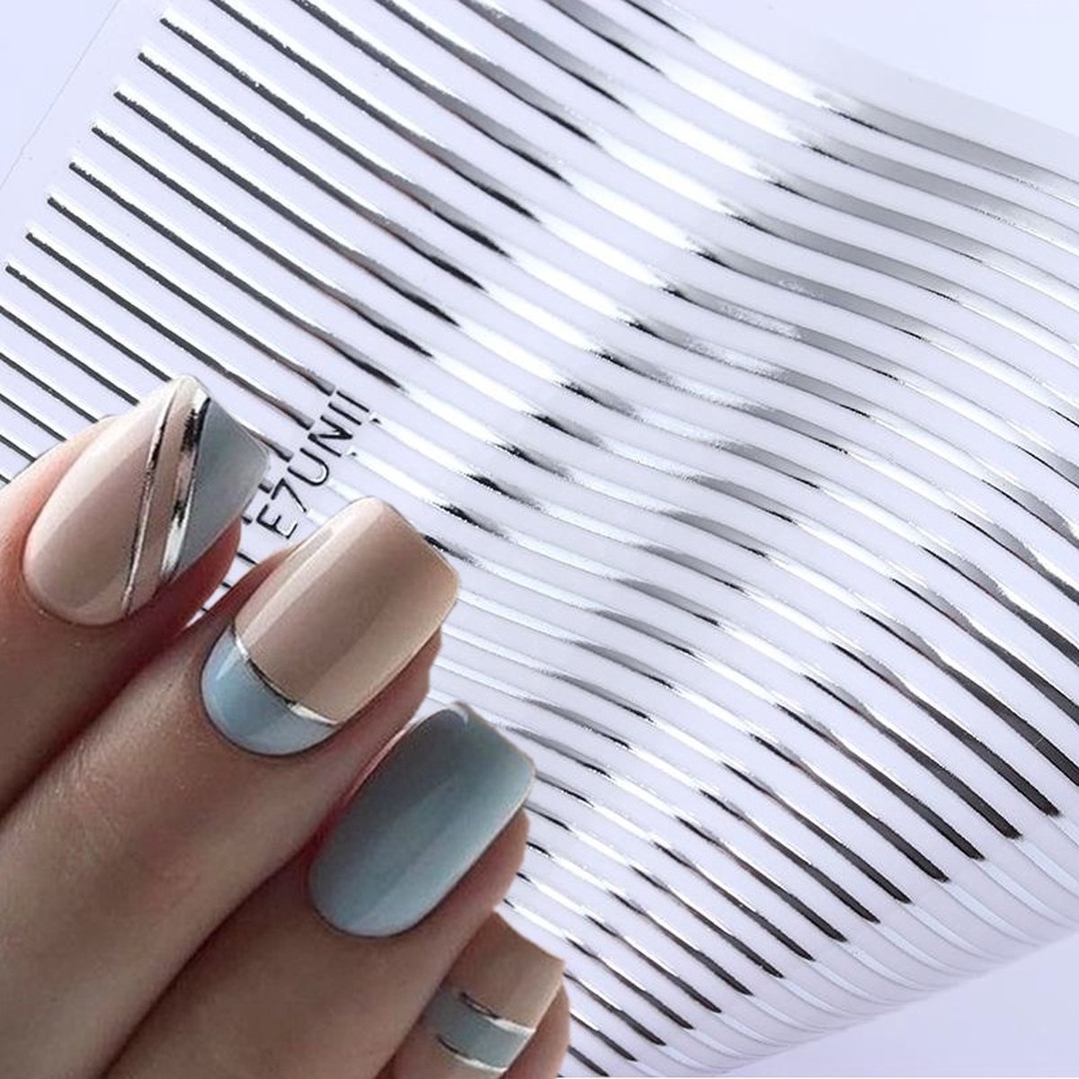 Goedkoopste WiseGoods Luxe Nailart Stickers Strepen - Nail Art Sticker Nagel - Decoratieve Accessoires Nagels - Decoratie Nagelstickers Zilver