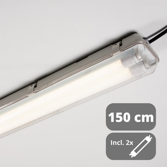 EasyFix LED TL Verlichting set 150 cm - dubbel armatuur incl. 2 LED buizen - 4000K - IP65