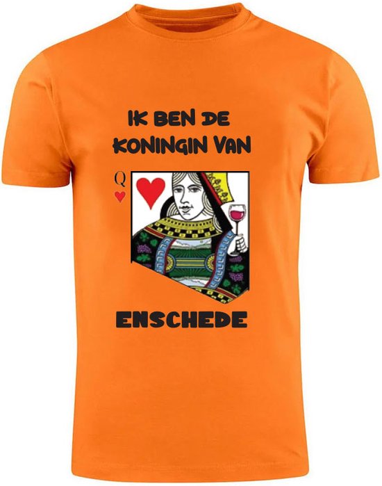 Ik ben de koningin van Enschede Oranje T-shirt | Koningsdag | Queen | Koningin | Unisex