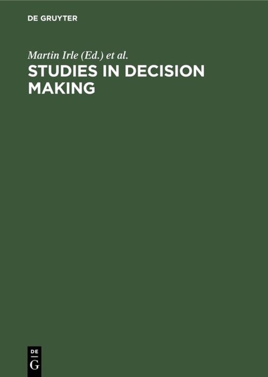 Studies in Decision Making - cover