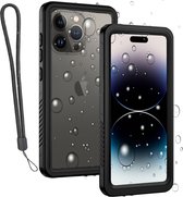 Geschikt voor iPhone 14 Pro Hoesje - Screenprotector - Waterdicht Telefoonhoesje - iP68 - Waterproof - Koord