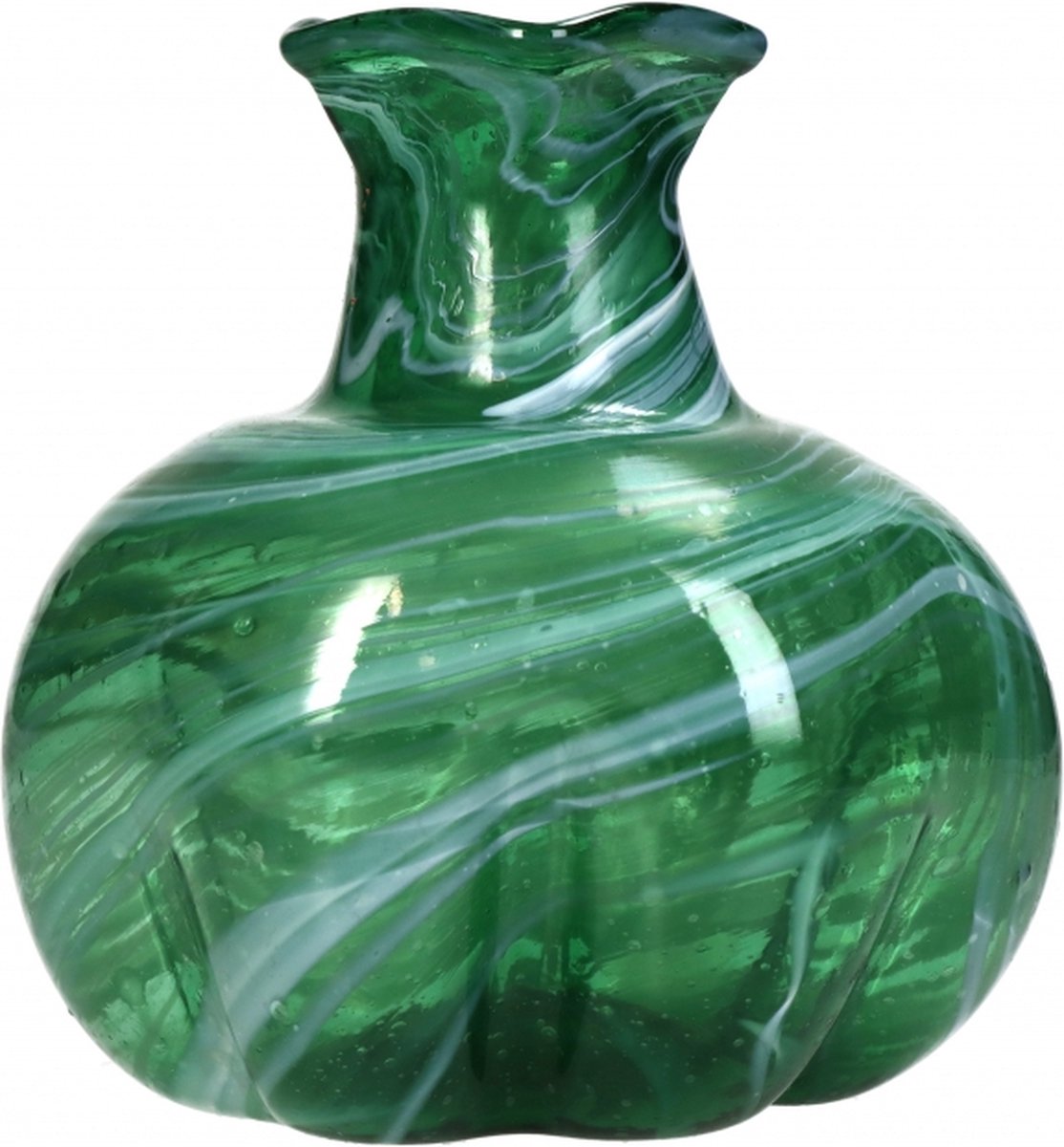 HD Collection Vaas Waves - Glas- 15 x 15 x 15 cm (BxHxD) Groen