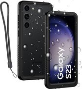 Geschikt voor Samsung S23 Hoesje - Screenprotector - Waterdicht Telefoonhoesje - iP68 - Waterproof - Koord
