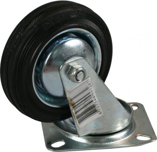 2 bokwielen 150 mm stalen velg volledig rubber tot 135 kg transportrol loopwielen industriële rol