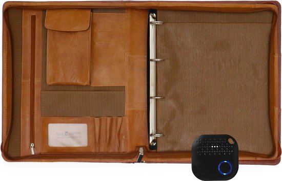 Schrijfmap Bonded Leather CrisMa Ringband, Schrijfmap In A5, Van Het Fijnste Gebonden Leer Lederen Ringband Voor Notities