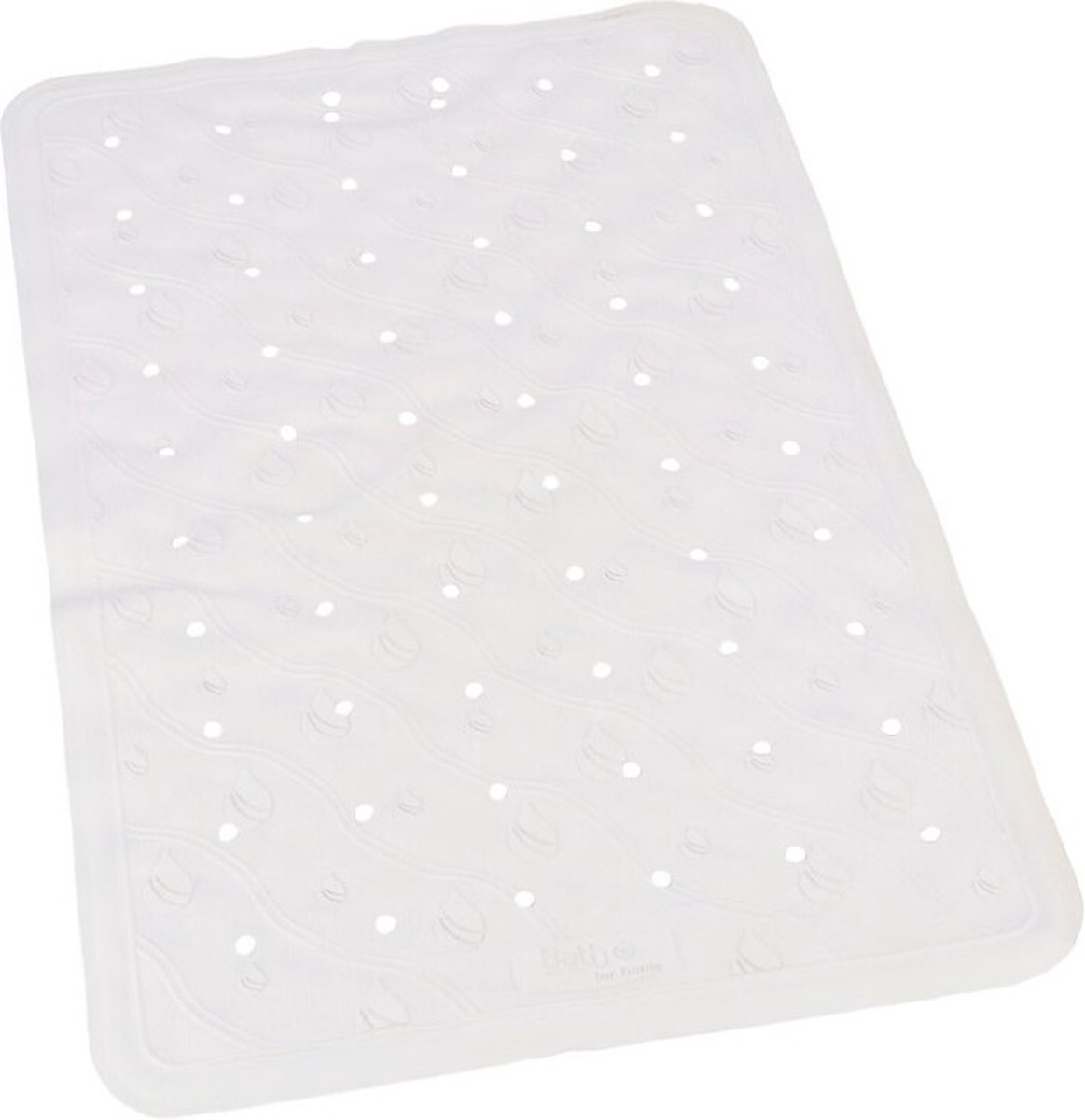 Witte anti-slip badmat 36 x 57 cm rechthoekig - Badkuip mat - Grip mat voor in douche of bad