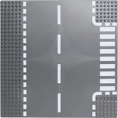 BrickSelect.nl City wegenplaat t-splitsing | combineer met Lego | grondplaten 32x32 noppen | afmeting 25,5 cm x 25,5 cm | wegen | auto's | Geschikt voor LEGO | wegplaat