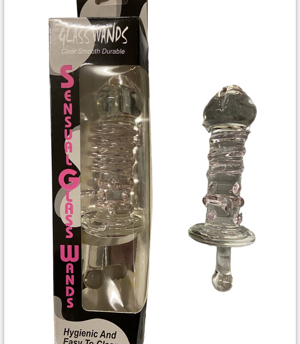 Goedkoopste Glaswand Unieke Glazen Dildo Plug Met Roze Glans Stimulatie Ribbel