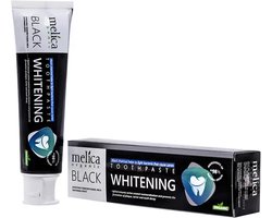 MELICA ORGANIC Biologisch 98% Natuurlijke WHITENING BLACK CHARCOAL BIO TANDPASTA HOUTSKOOL met XYLITOL, CITRUSOLIE voor witte tanden zonder Fluoride, SLS, SLES, parabenen 100ml