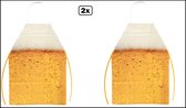 2x Bier schort - Themaparty - Party feest Tirol Oktoberfest Kostuum Apres ski bierfeest gele rakker
