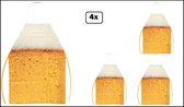 4x Bier schort - Themaparty - Party feest Tirol Oktoberfest Kostuum Apres ski bierfeest gele rakker