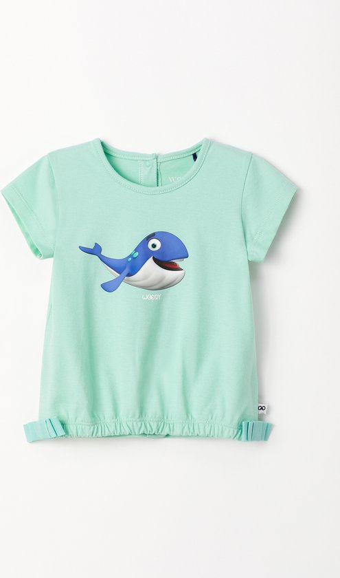 Woody pyjama meisjes - turquoise - walvis - 231-3-BST-S/702 - maat 80